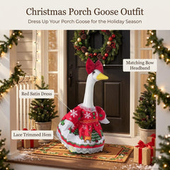 Front view of SLUPS Christmas Goose Outfit displaying snowflake design