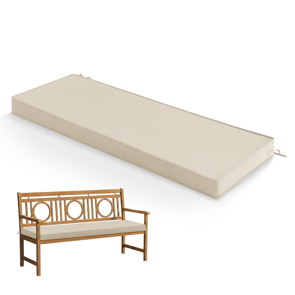 Front view of Summsun Outdoor Bench Cushion Pad in beige