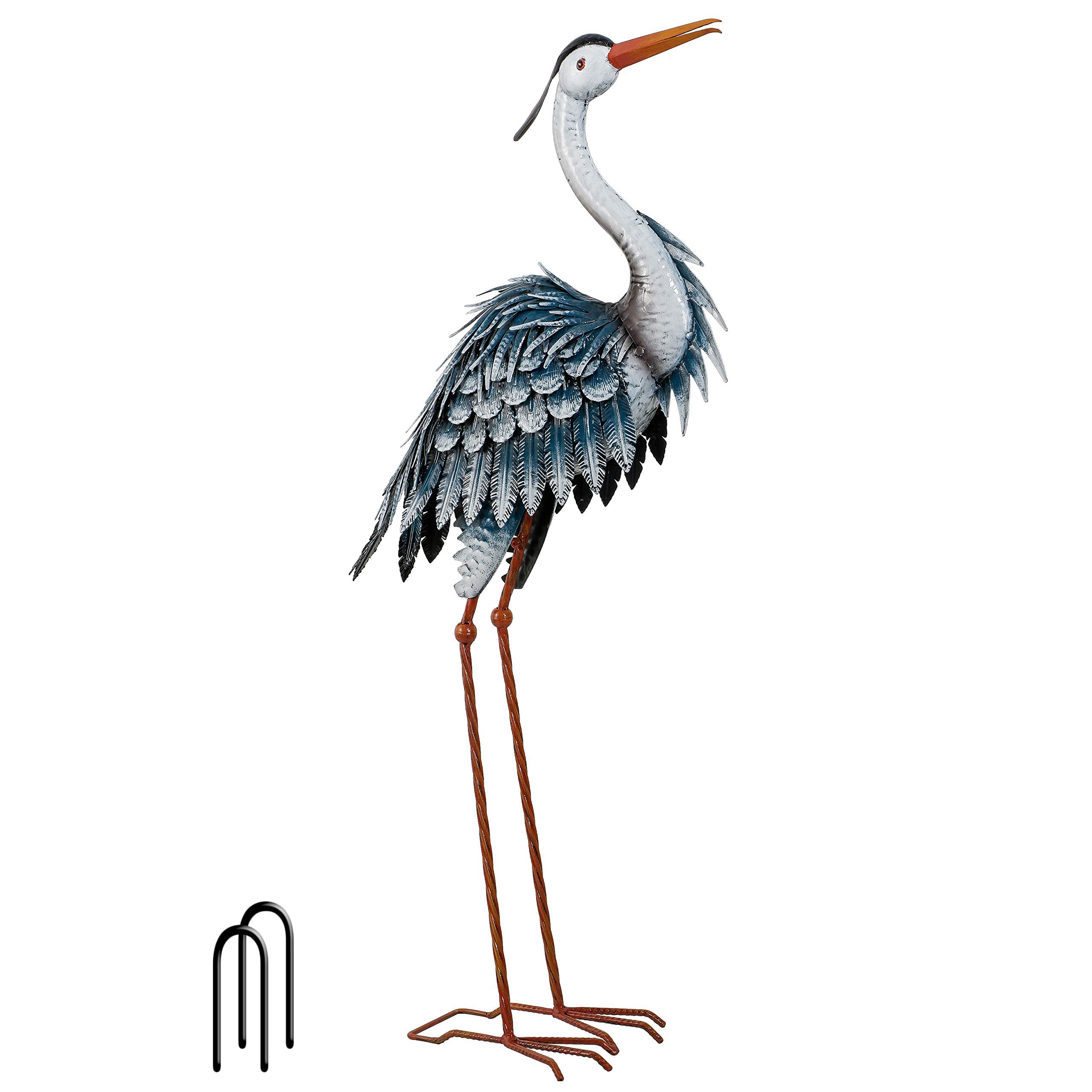 Front view of TERESA'S COLLECTIONS Blue Heron Garden Statue