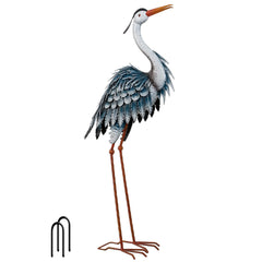 Front view of TERESA'S COLLECTIONS Blue Heron Garden Statue