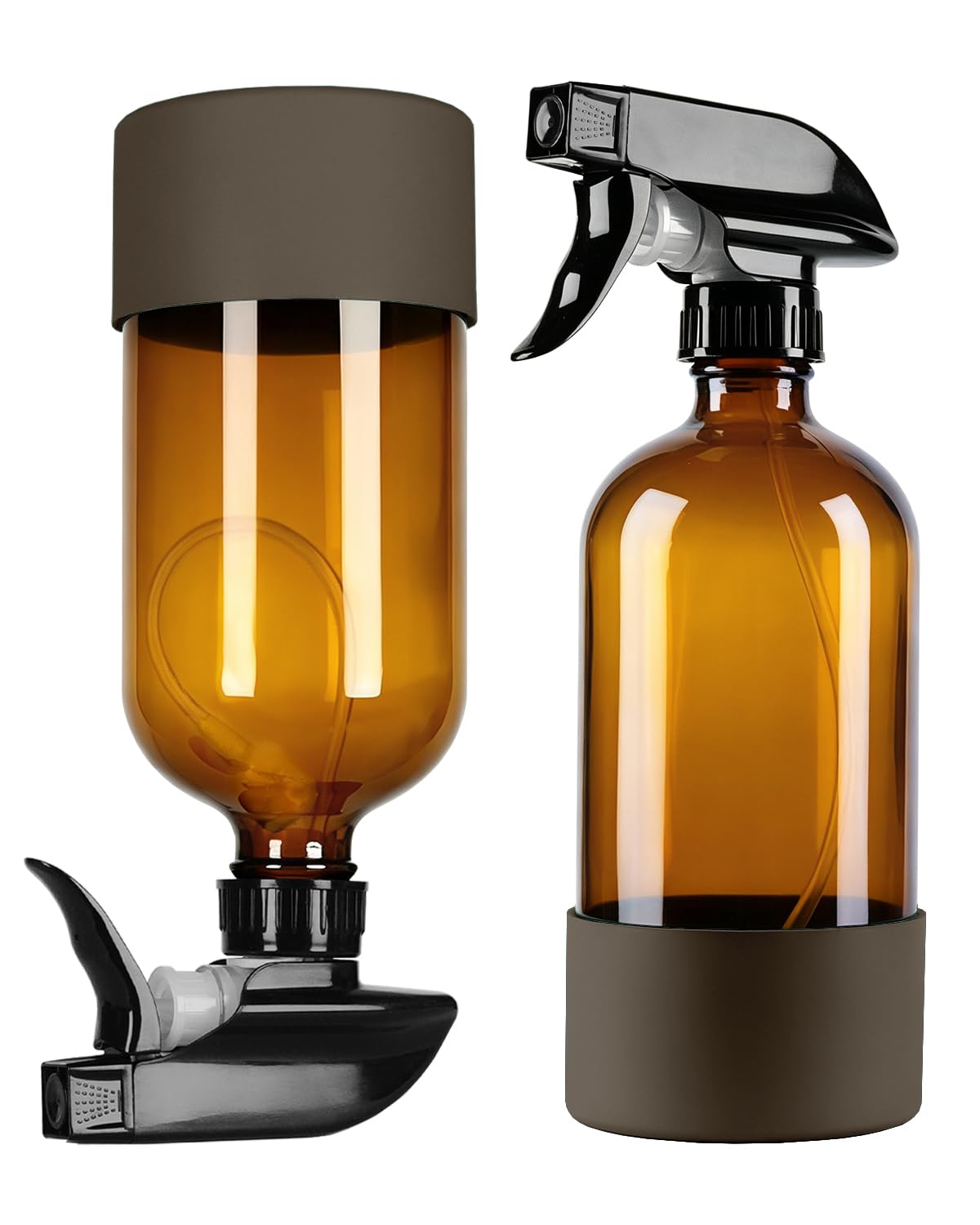 Front view of TERESRY 360° glass spray bottle in amber
