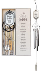 Front view of The Grandparent Gift Co. 22-inch wind chime with crystal accent