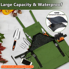 Front view of Tintsabo Gardening Apron showing pockets