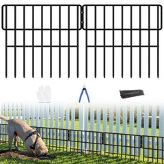 Front view of ULIOK Animal Barrier Fence panels in black