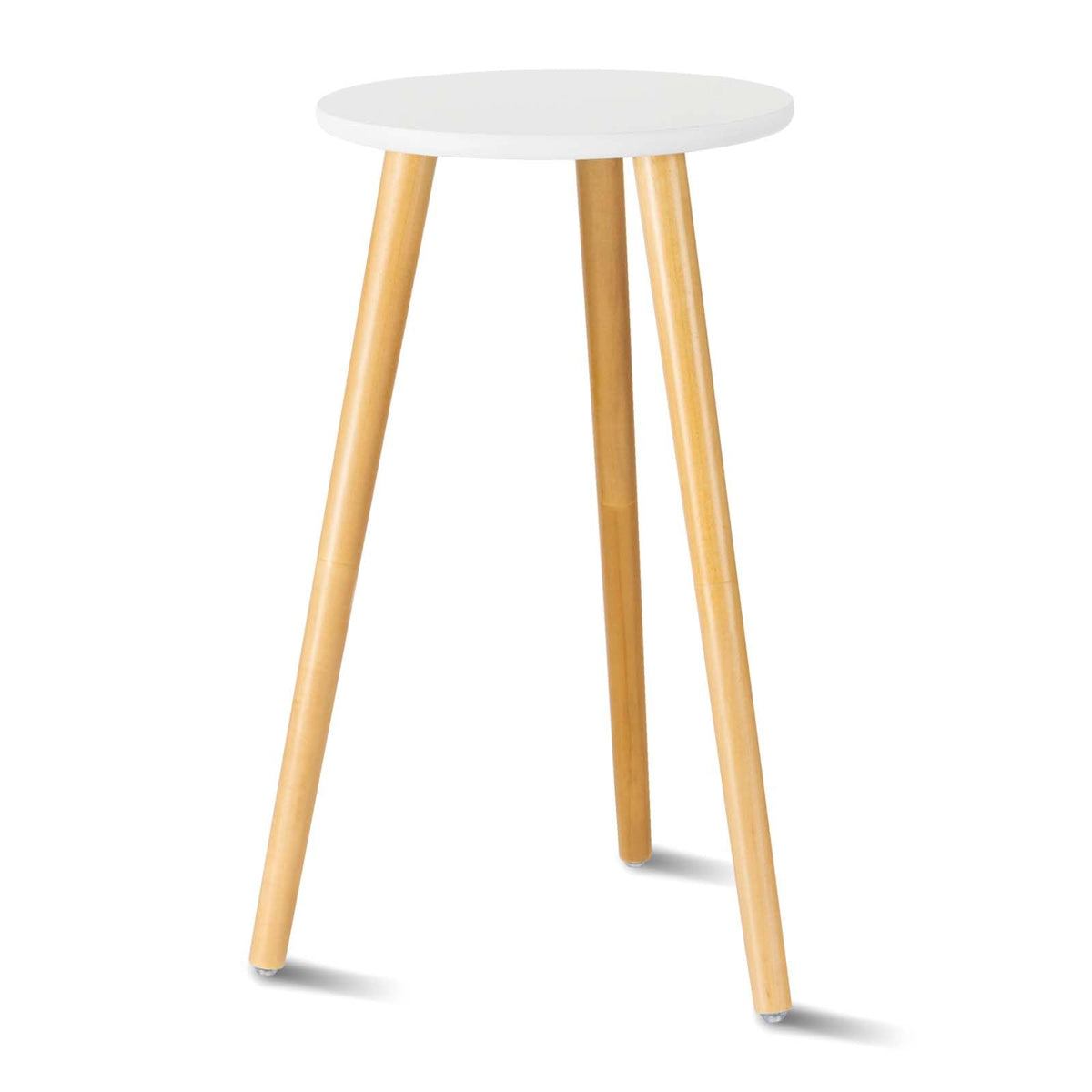 Front view of Uneedem Plant Stand Indoor 20.5 inches white wood stool