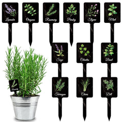 Front view of UPINS 24Pcs Acrylic Plant Labels with herb names