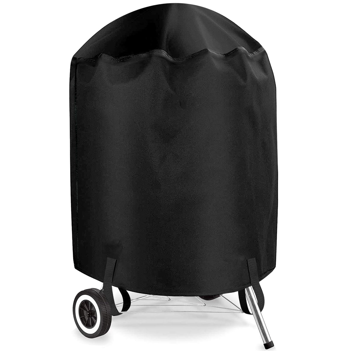 Front view of VIBOOS 22 inch black BBQ grill cover