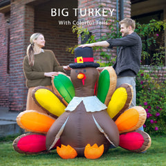 Front view of VIVOHOME 5ft turkey with LED lights