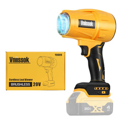 Front view of Vniissok Electric Cordless Leaf Blower with brushless motor