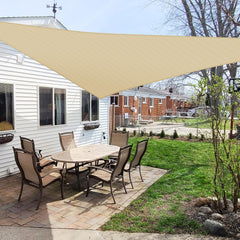 Front view of Windscreen4less 7' x 7' x 7' Sand Sun Shade Sail