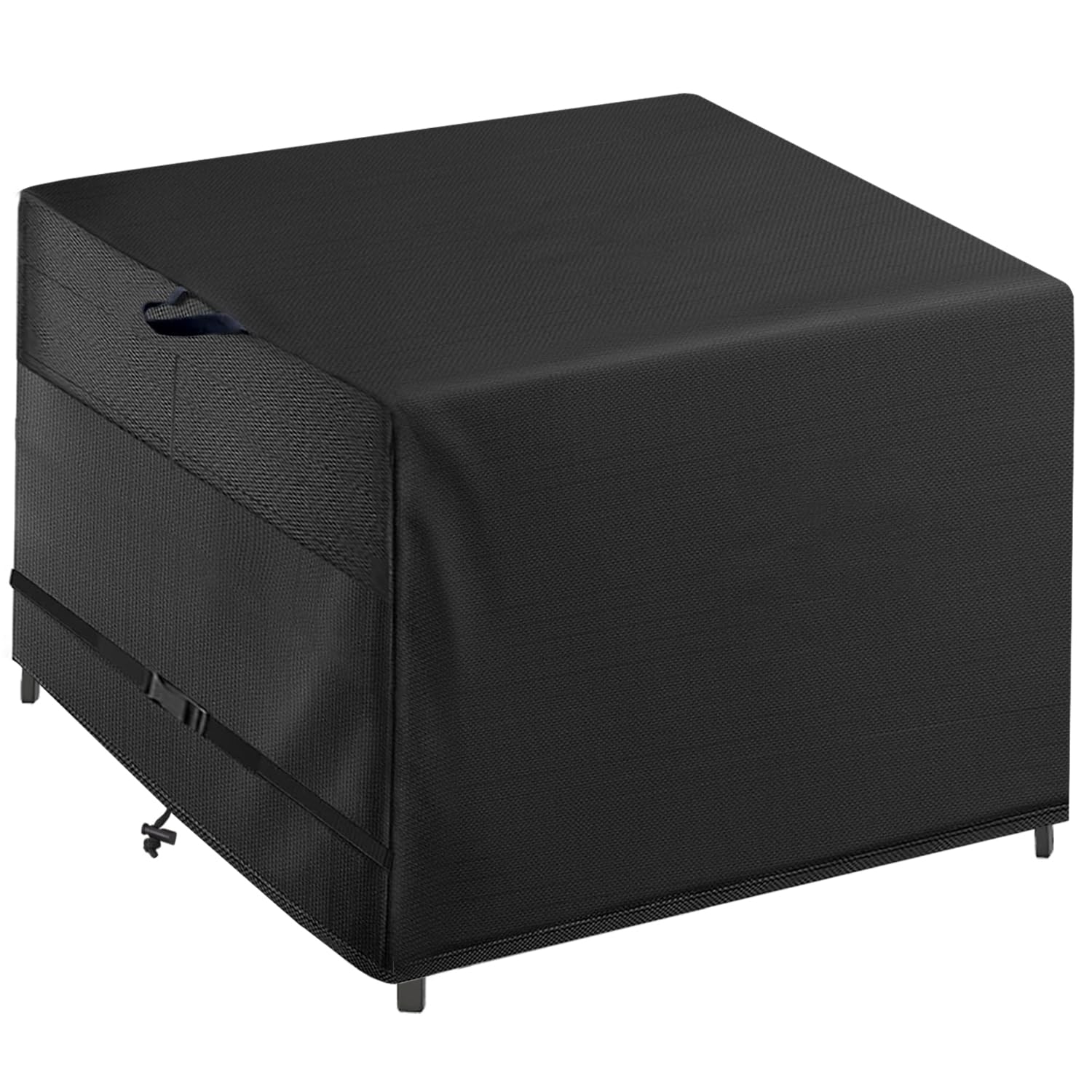 Front view of Wnanan Outdoor Patio Square Table Cover 38 inch in black