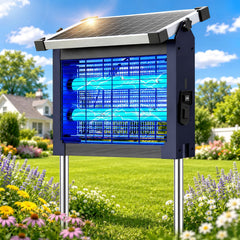 Front view of zechuan 2-in-1 Solar Bug Zapper, Blue