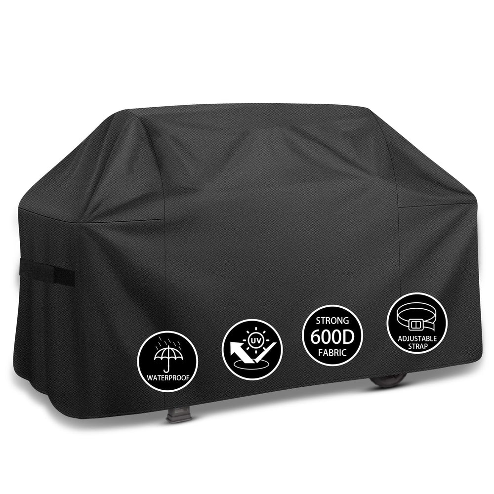 Front view of ZHSX 72 inch heavy duty grill cover in black