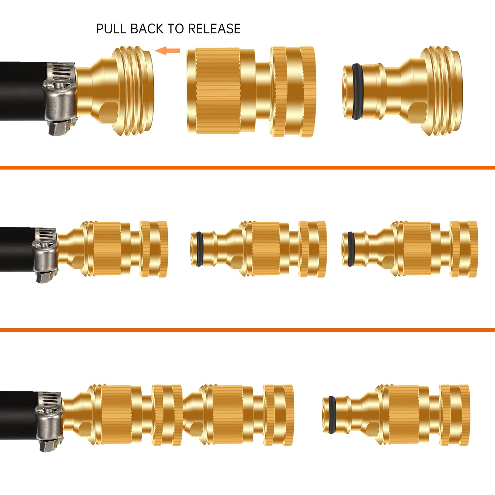 FRQNTKPA connectors attached to garden hose