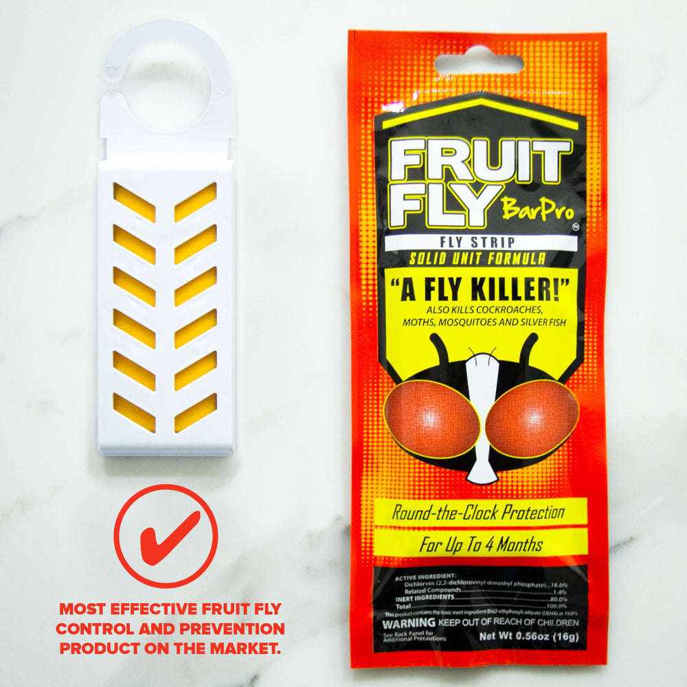 Fruit Fly BarPro packaging with pest control information