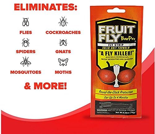 Fruit Fly BarPro pest control strips on a countertop