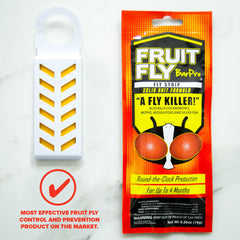 Fruit Fly BarPro strip in a kitchen setting near a fruit bowl