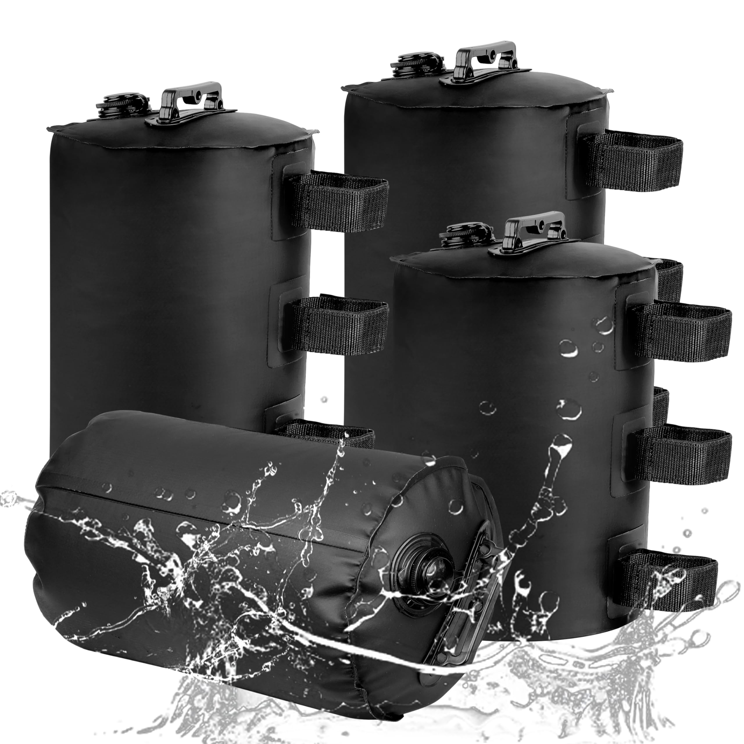 FRUITEAM Canopy Weights Set of 4, black water-fillable bags front view