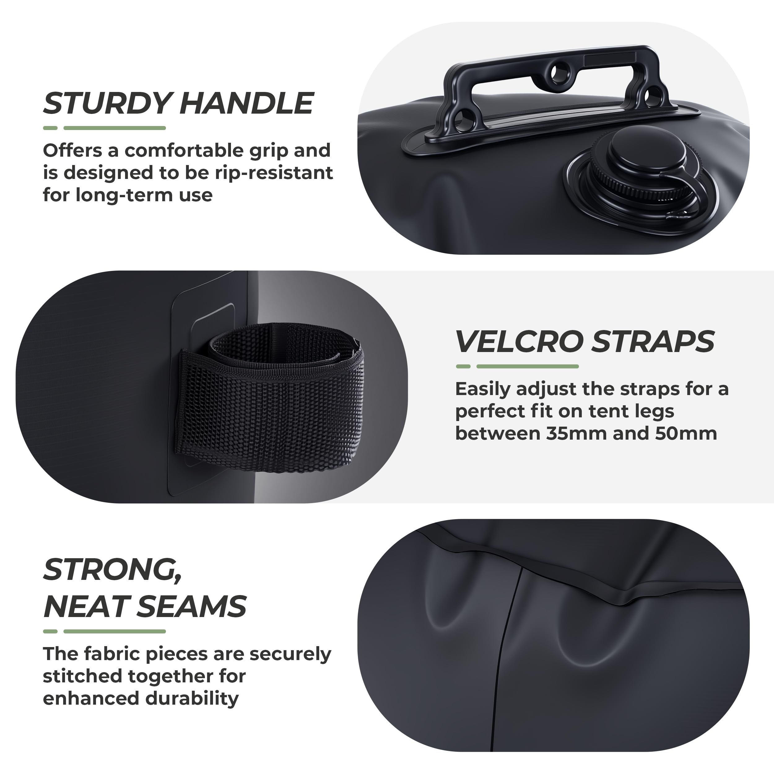 FRUITEAM Canopy Weights with easy-grip handle and screw cap