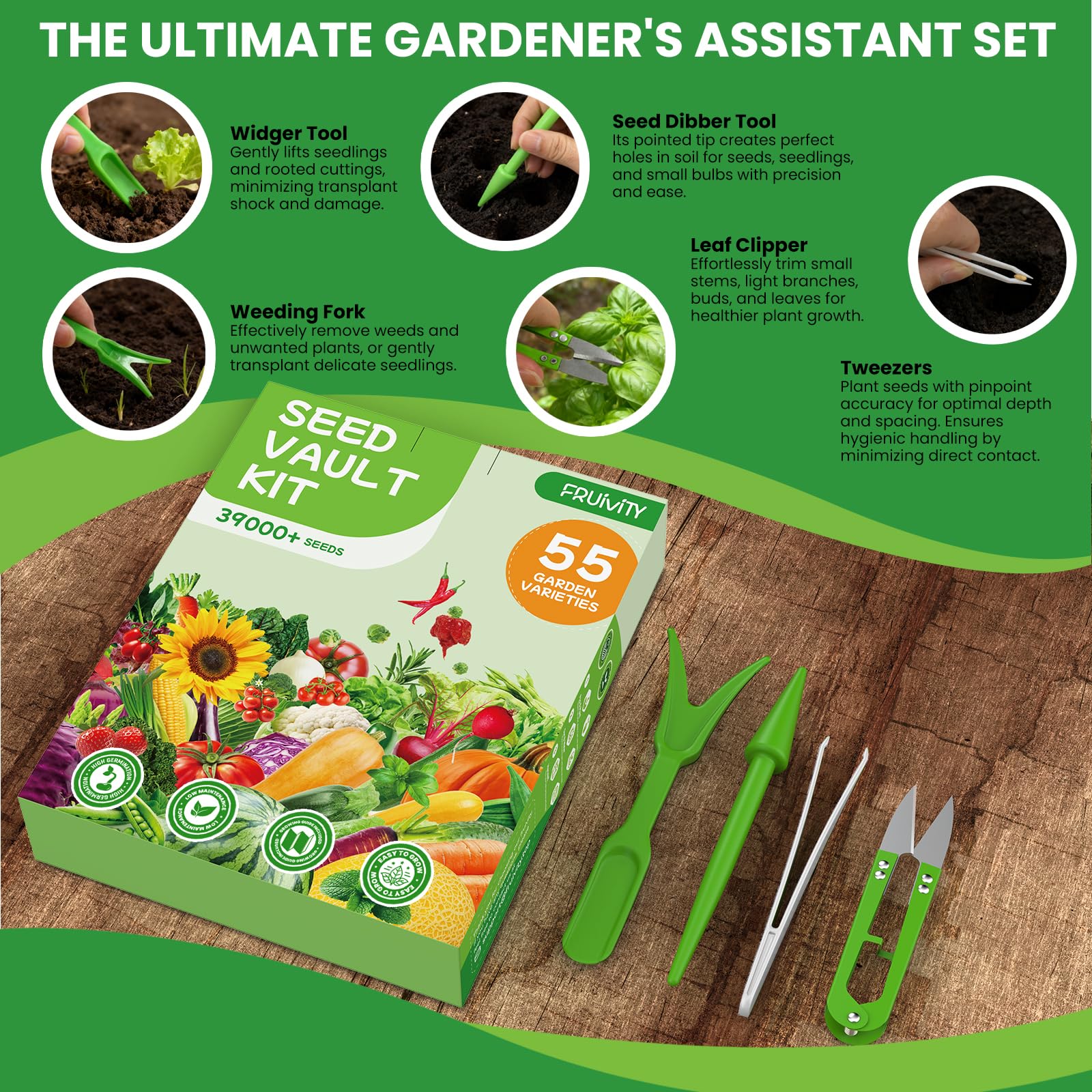 Fruivity heirloom seeds assortment for diverse garden
