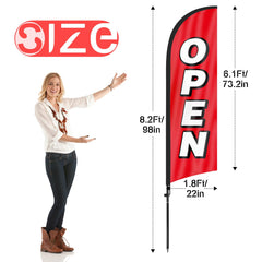 FSFLAG 8ft Open Feather Flag setup with pole and ground stake
