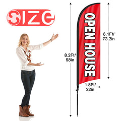 FSFLAG Open House Flag with pole and ground stake setup