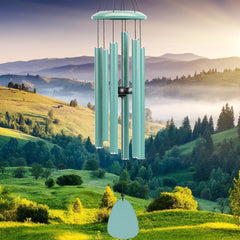 FSVGYY 32-inch Cyan Aluminum Wind Chime front view