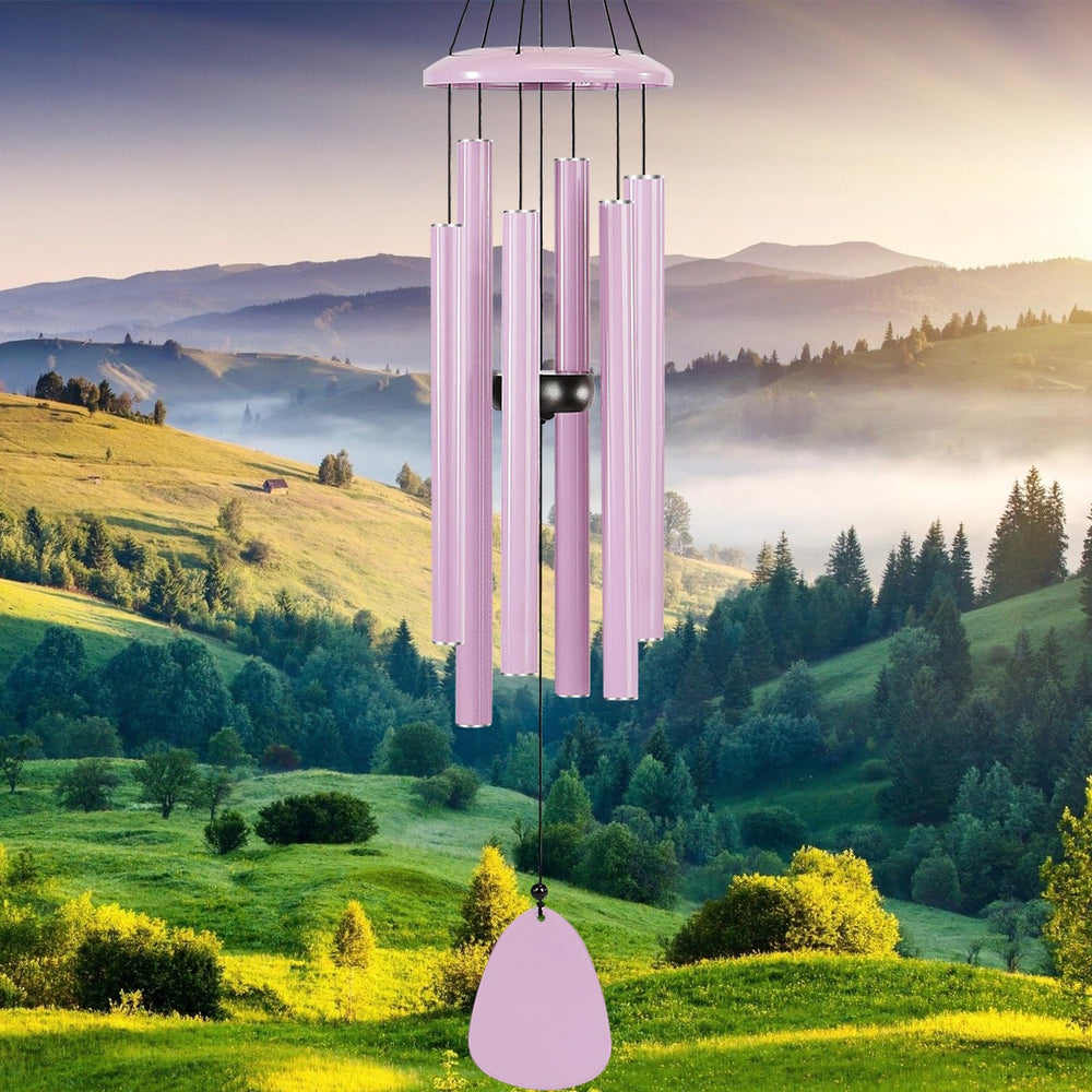 FSVGYY 32-inch pink aluminum wind chimes front view