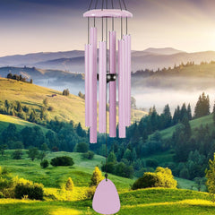FSVGYY 32-inch pink aluminum wind chimes front view