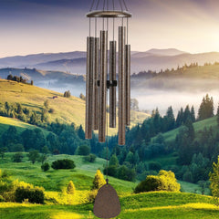 FSVGYY 32-inch wind chimes brown aluminum front view