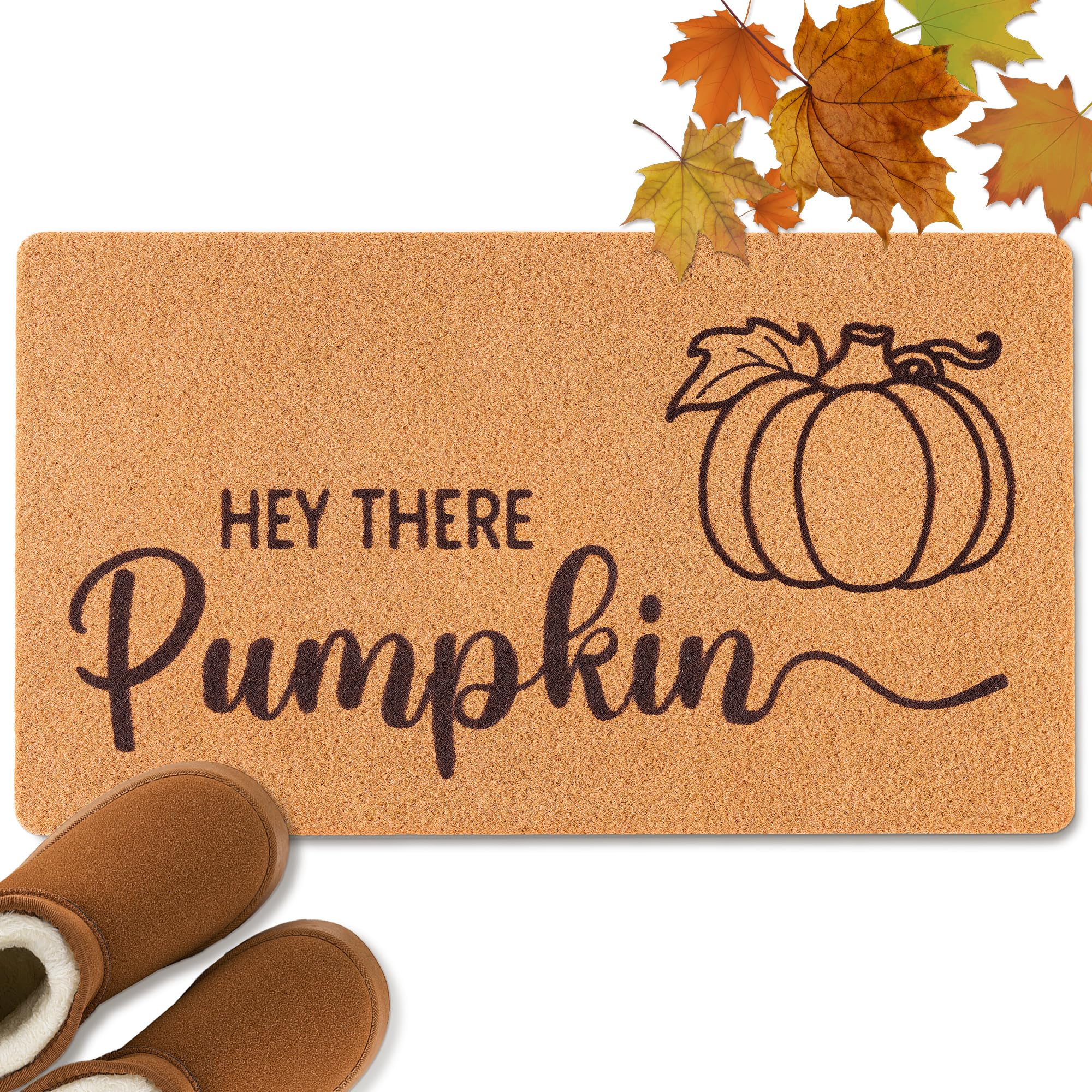 Fttoyoly Fall Doormat with autumn leaves