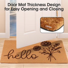 Fttoyoly Floral Welcome Mat placed at a front door
