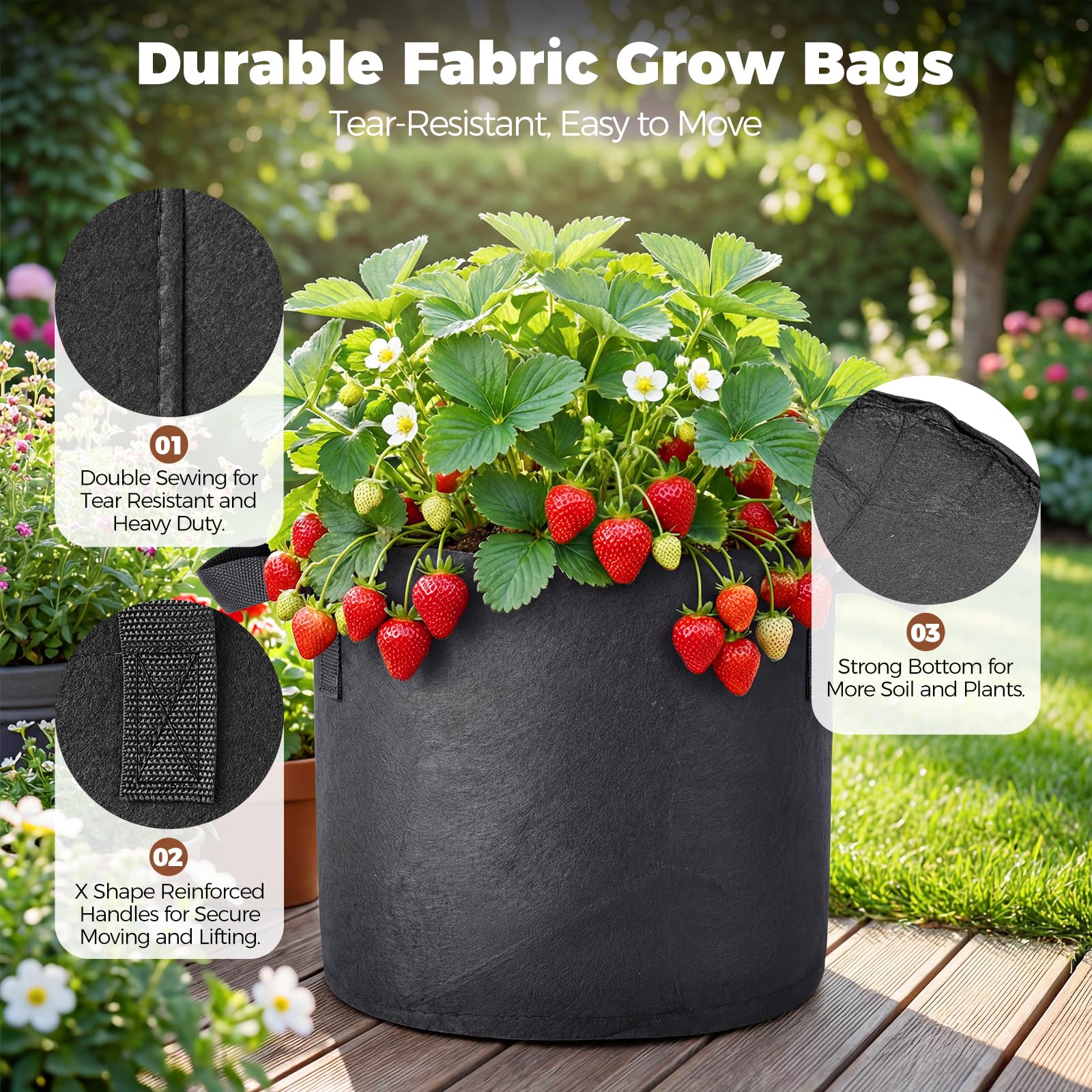 FuBegi 10 Gallon grow bag showing fabric material
