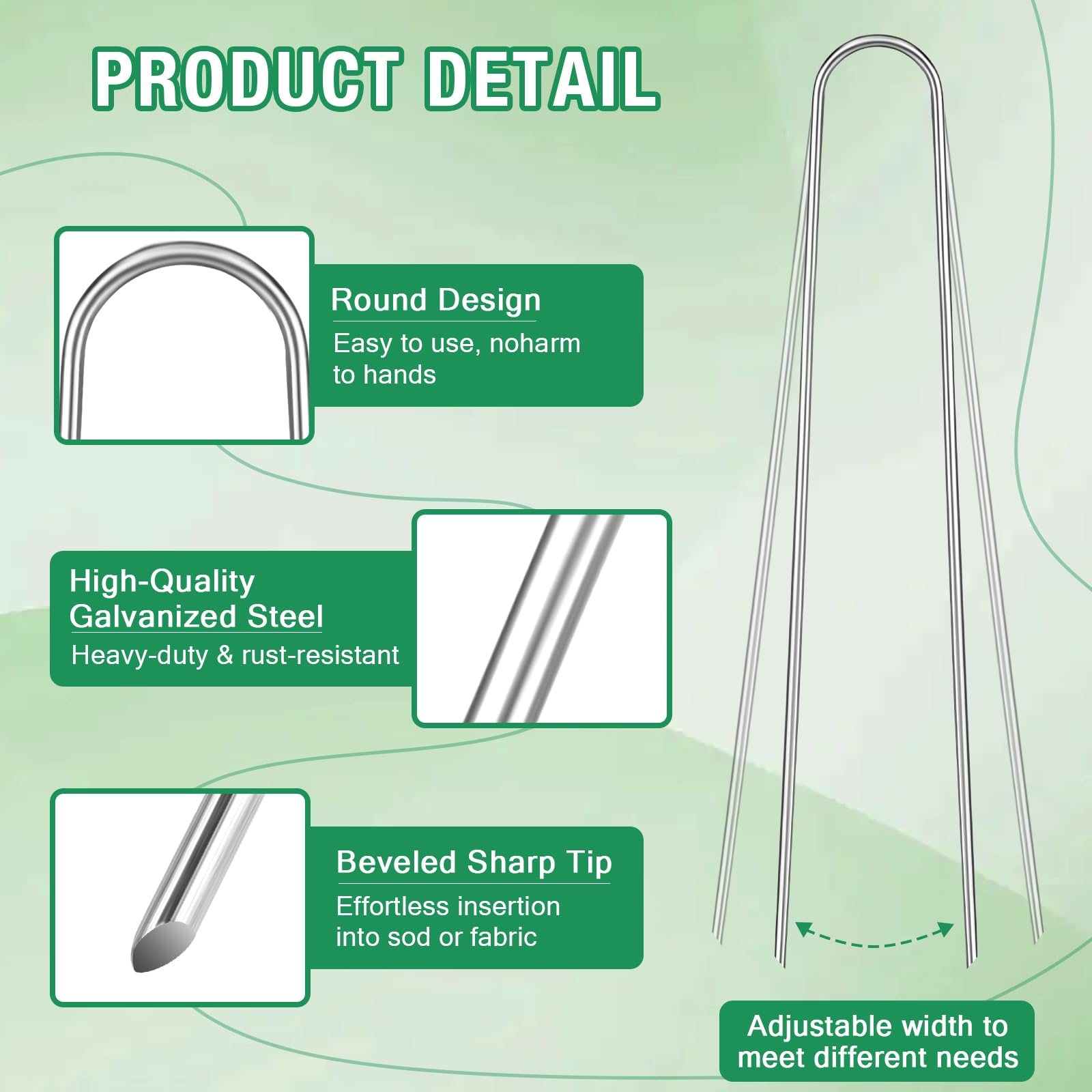FUIJOL 12 Inch stakes in soil securing landscape fabric
