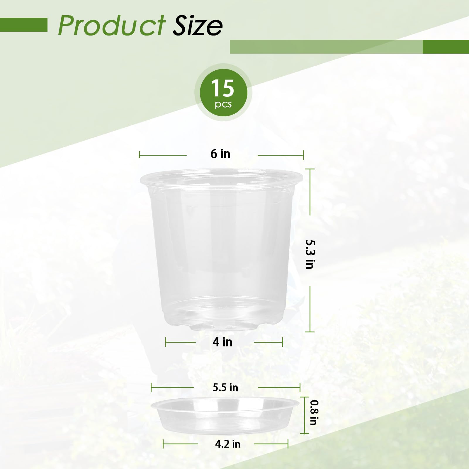 FUIJOL clear nursery pots arranged with plants