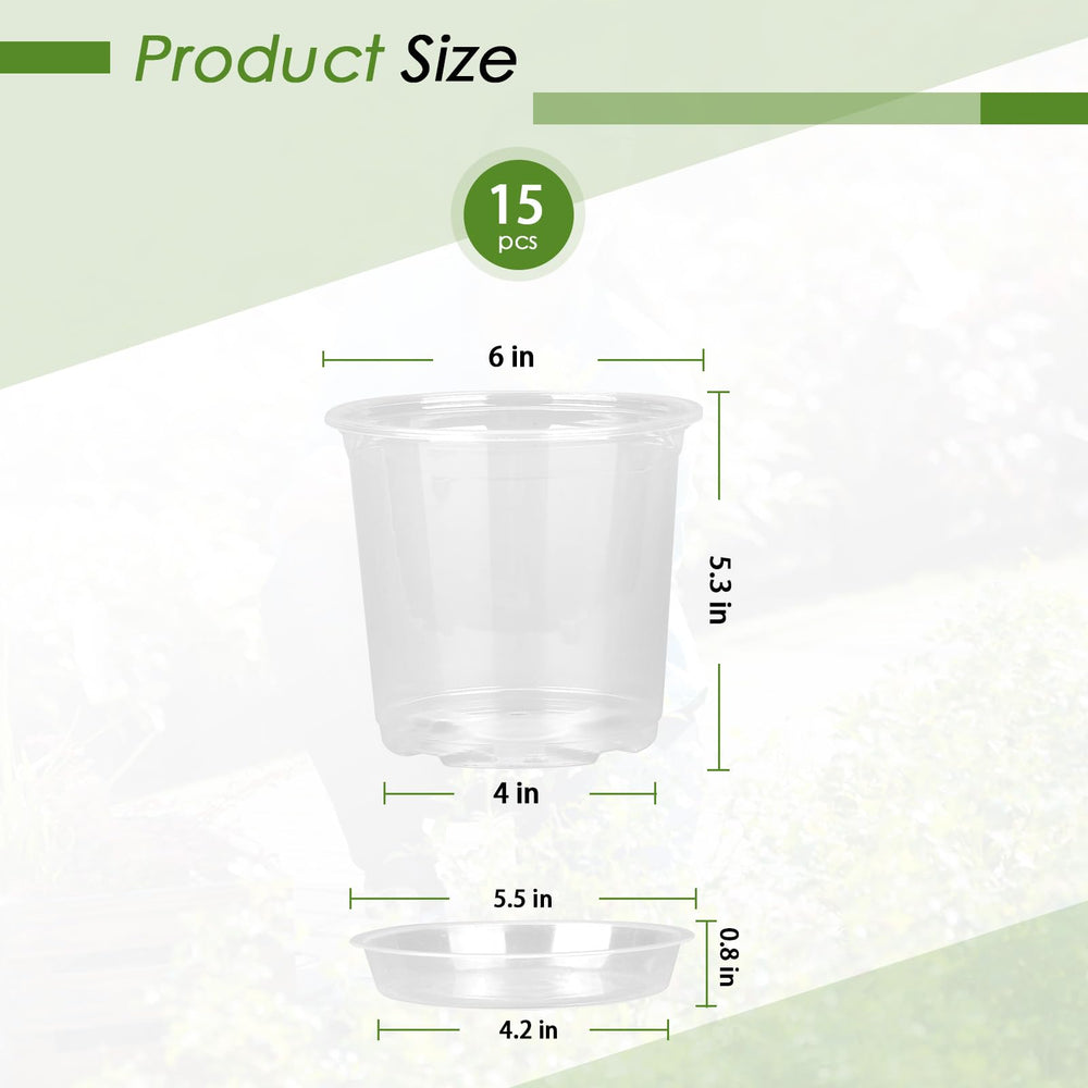 FUIJOL clear nursery pots arranged with plants