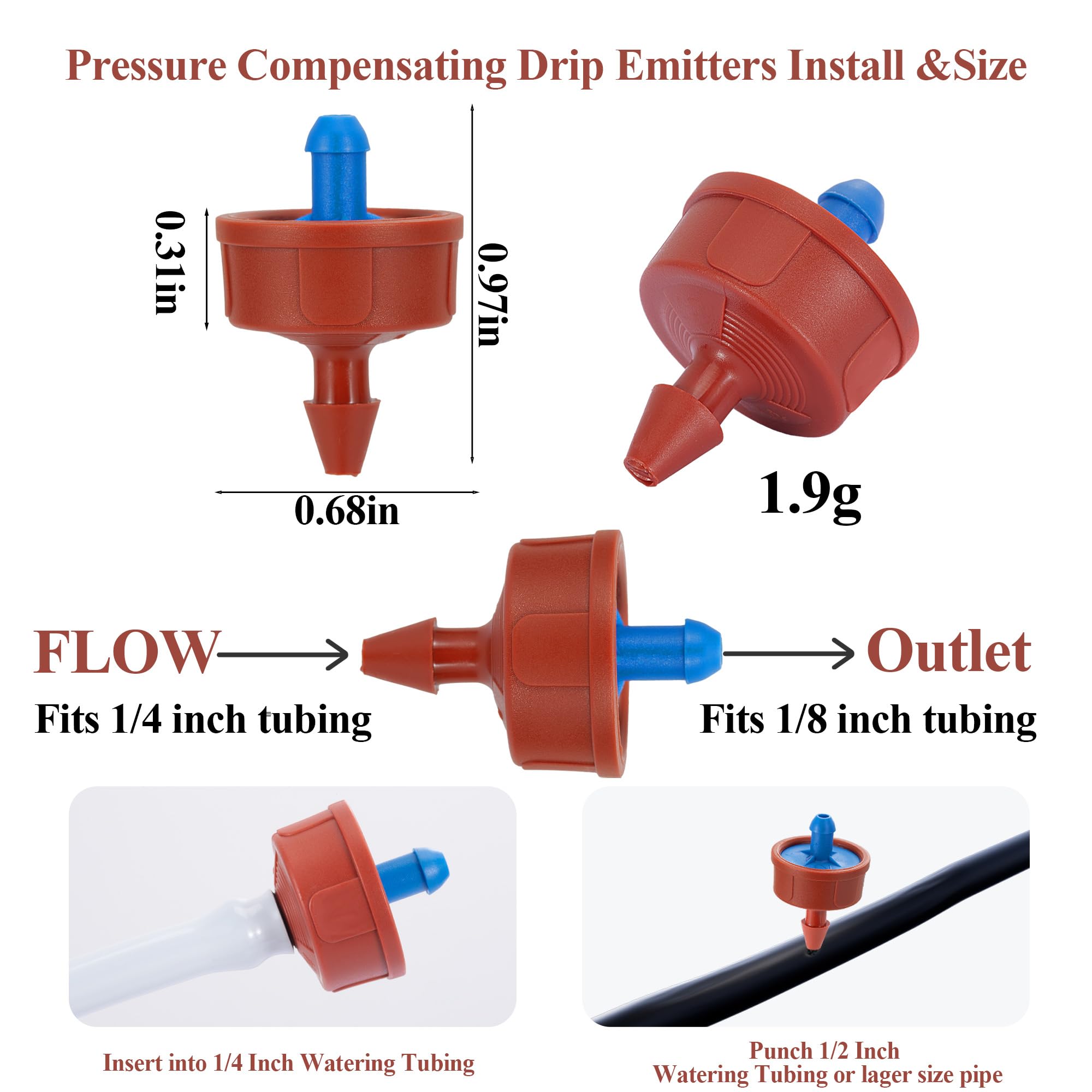 FULAIERGD 0.5 GPH drippers in packaging