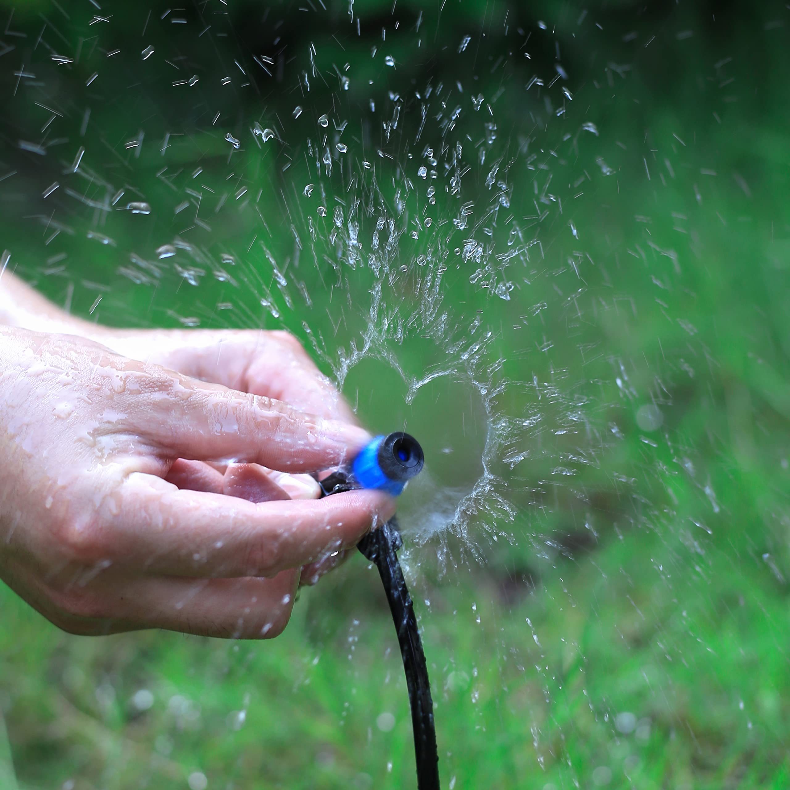 FULAIERGD emitter demonstrating spray coverage up to 10 feet