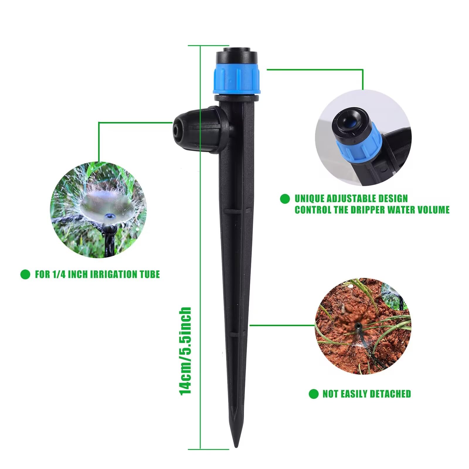 FULAIERGD emitters installed in a garden setup