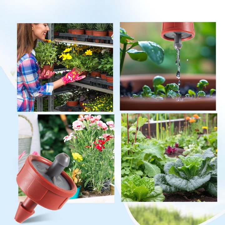 FULAIERGD irrigation drippers in use for potted plants