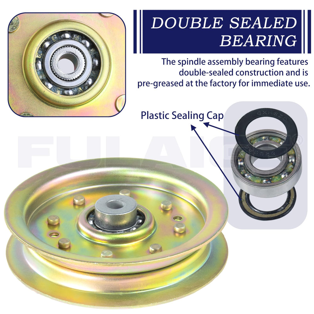 FULAIGE idler pulley top view highlighting dimensions