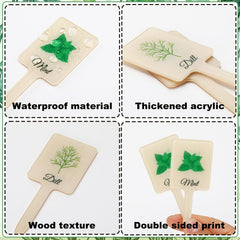Full set of UPINS 24Pcs plant labels displaying unique herb designs
