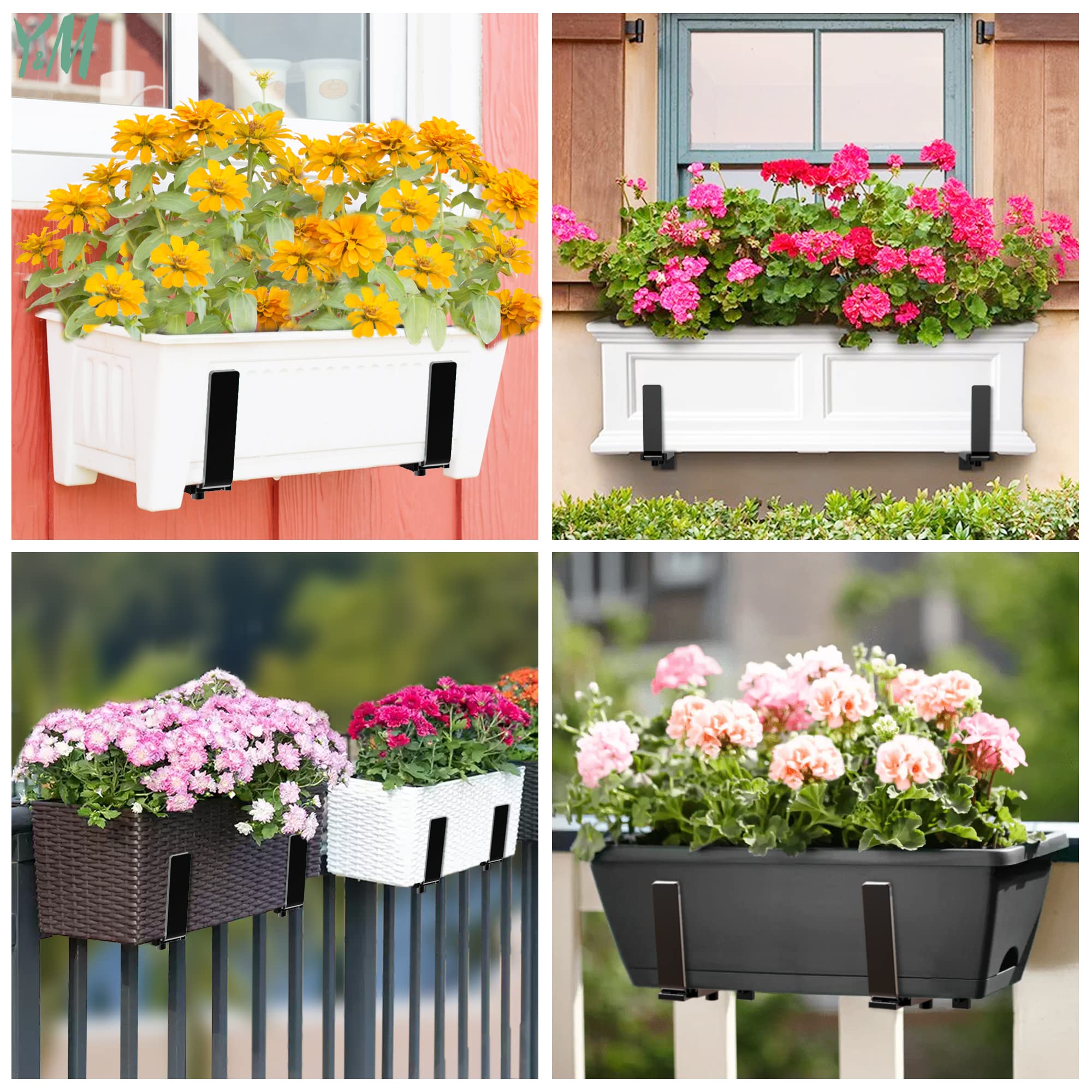 Full set of Y&M planter brackets with installation accessories