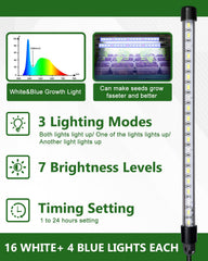 Full-spectrum grow light setup on seed starter dome