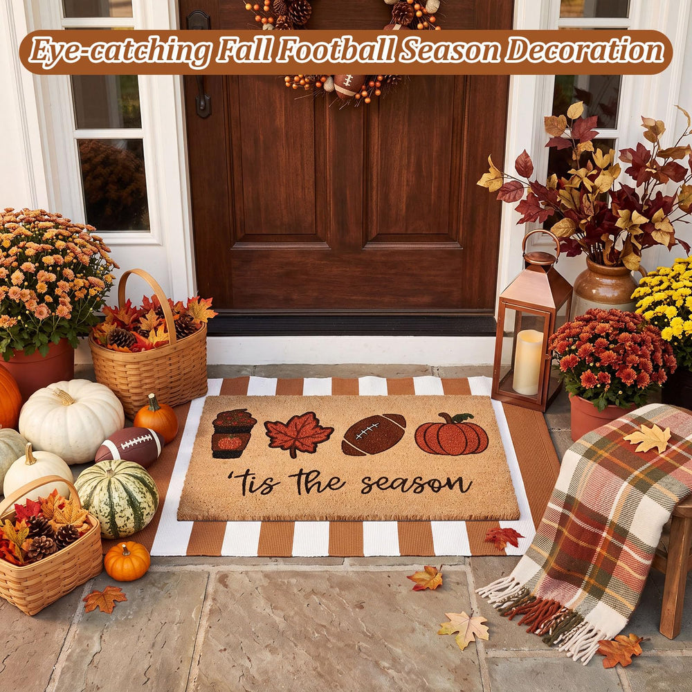 Full view of both doormats in a welcoming entryway