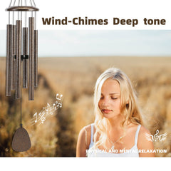 Full view of FSVGYY wind chimes hanging outdoors