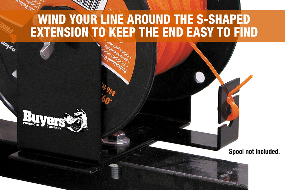 Full view of the LT40 Trimmer Line Spool Bracket with hardware