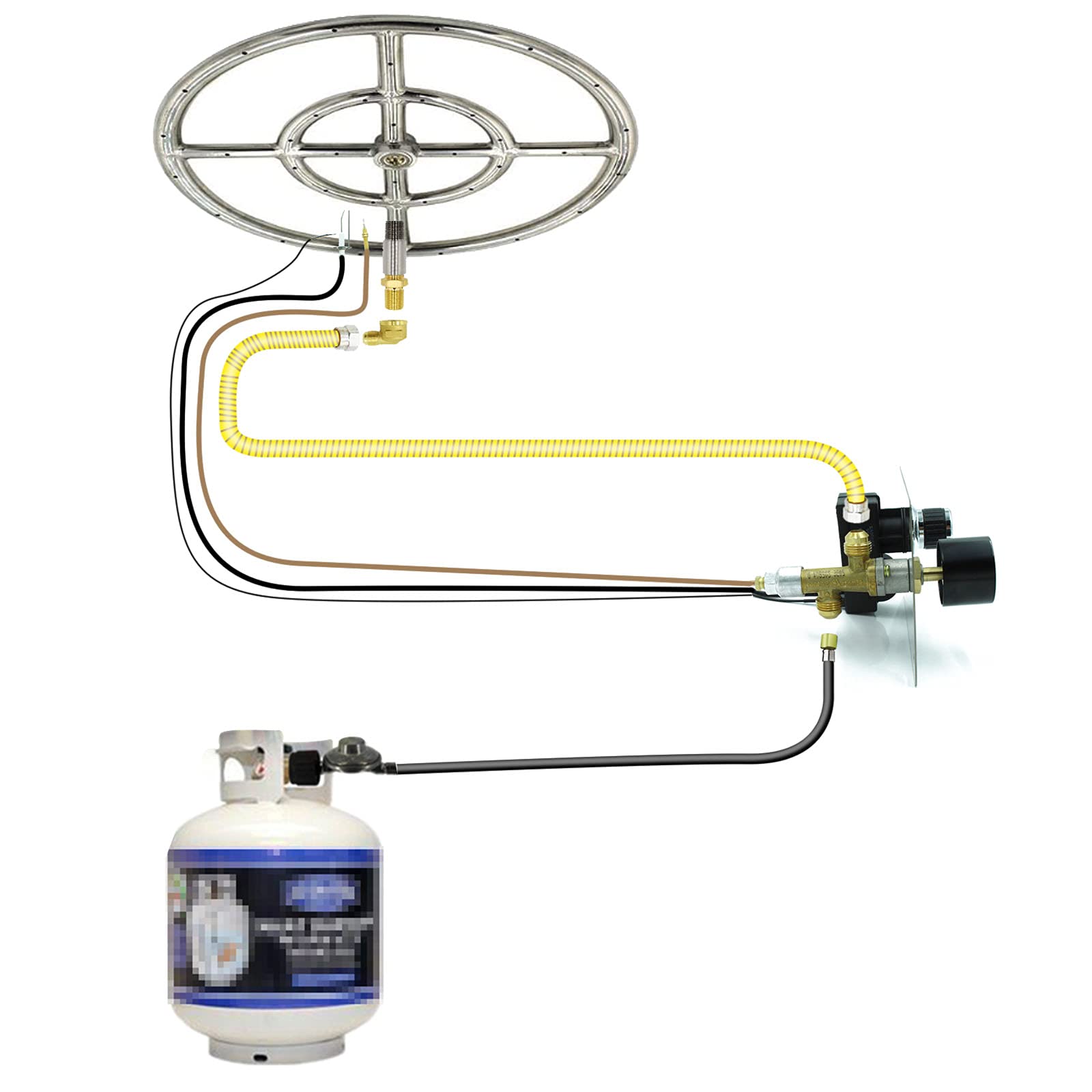 Full view of the MCAMPAS fire pit burner system components