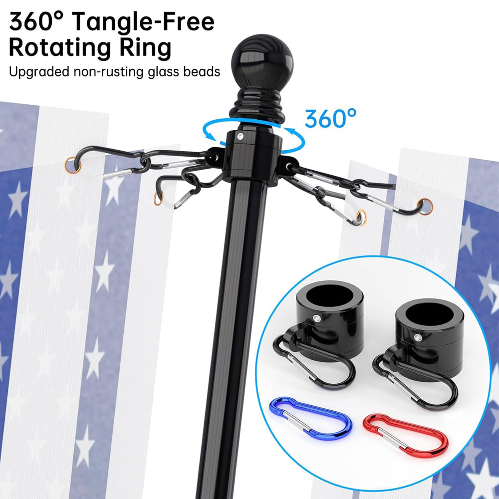 Full view of ZMTECH 6 FT flag pole displayed outdoors