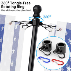 Full view of ZMTECH 6 FT flag pole displayed outdoors